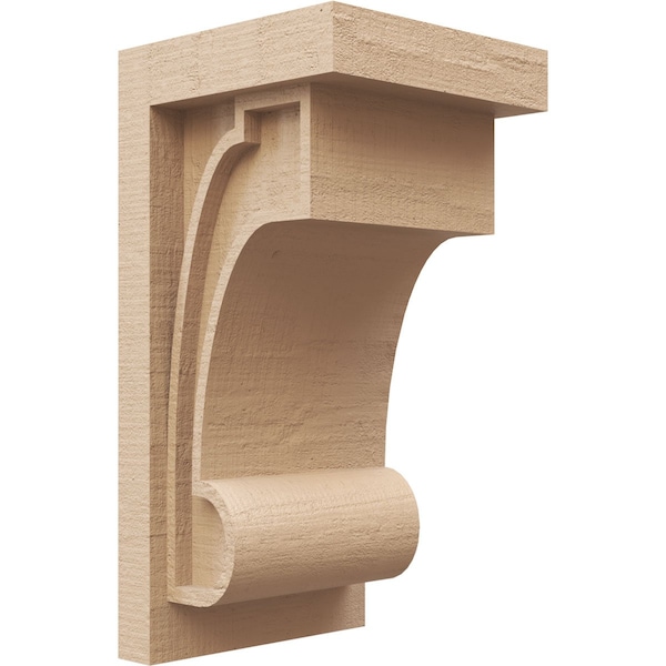 Ekena Millwork 7"W x 7"D x 14"H Wide Alma Rough Cedar Woodgrain TimberThane Corbel, Primed Tan CORUR07X07X14ALMRCPR - main